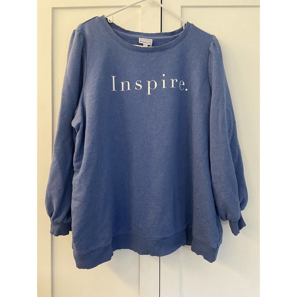 Talbots Inspire Slogan Sweatshirt Blue White 2X